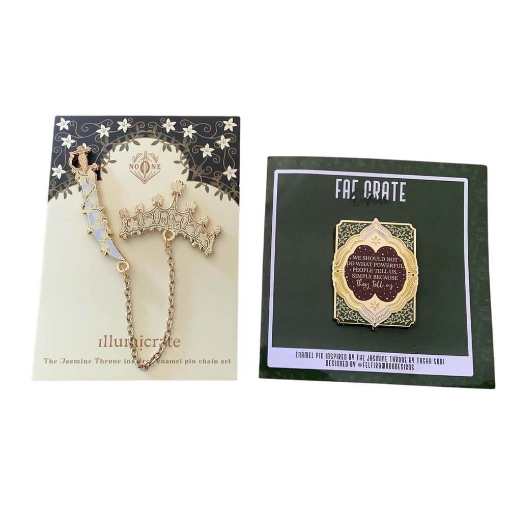 The Jasmine Throne Chain Pin Set  Illumicrate and Fae Crate New
